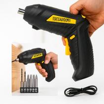 Kit Mini Parafusadeira Eletrica Recarregavel Portatil Sem Fio Compacta e Funcional Uso Residencial