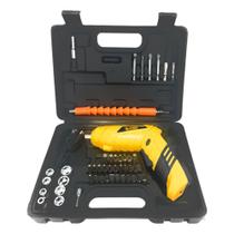Kit Mini Parafusaderia 28 Bits + 8 Soquetes Sem Fio Recarregável USB Pequena - B-Tek