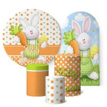 Kit Mini Party Romano Feliz Páscoa Coelhos DIVERSOS Kit Mini Party Romano Feliz Páscoa Coelhos DIVERSOS