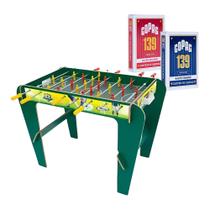 Kit Mini Pebolim Super Copa Xalingo e 2 Baralhos Copag 139 Azul e Vermelho Kit Mini Pebolim Super Copa Xalingo e 2 Baralhos Copag 139 Azul e Vermelho