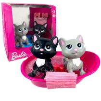 Kit Mini Pet 2 Gatas da Barbie Banho com Banheira Original