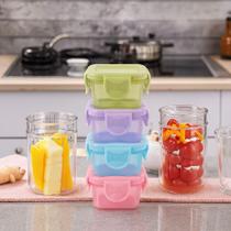 Kit Mini Potes Herméticos 160ml Cada Pote Com 4 Travas e Vedação Antivazamento