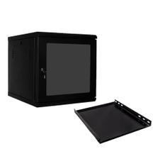 Kit Mini Rack 8u De Parede+prateleira+filtro De Linha 8 Plug