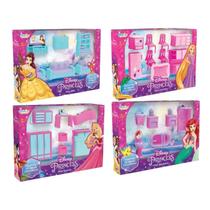 Kit Mini Sala Cozinha Banheiro Quarto Princesas Disney