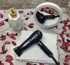 Kit Mini Secador De Cabelo Britania 1200w Ions Prancha Modelador 2 Em1 Pequeno Viagem Dobravel Travil Bivolt Escova Com Maleta