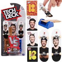Kit Mini Skate Dedo Tech Deck Vs Series C/ Obstáculo E Cards