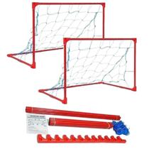 Kit Mini Soccer Master Rede 2 Traves Com Redes