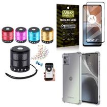 Kit Mini Som Bluetooth Moto G32 Com Capa E Película 3D