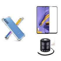 Kit Mini Som Bluetooth Samsung M52 + Capa Anti Impacto + Película Vidro 3D