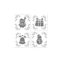 Kit Mini Stencil 1 Natal - 7x7cm - 4 unidades - BlueStar - Rizzo