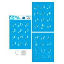 Kit Mini Stencil Alfabeto Lettering - STMI2-001 Kit Mini Stencil Alfabeto Lettering - STMI2-001