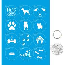 Kit Mini Stencil Chaveiro Cães - STMI-009