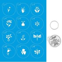 Kit Mini Stencil Jardim Com 14 Peças 4,5cm STMI-001 Litoarte Kit Mini Stencil Jardim Com 14 Peças 4,5cm STMI-001 Litoarte