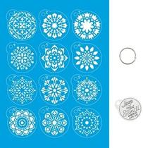 Kit Mini Stencil Mandalas Com 14 Peças 4,5cm STMI-015 Litoarte Kit Mini Stencil Mandalas Com 14 Peças 4,5cm STMI-015 Litoarte