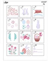 Kit Mini Stencil PÁScoa Com 14 PeÇAs 4,5cm Stmi-017 Litoarte