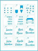 Kit Mini Stencil Planner Com 14 PeÇAs 4,5cm Stmi-022 Litoarte