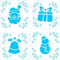Kit mini stencils natal 1 c/ 04 un - blue star