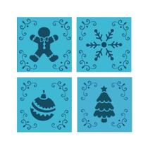 Kit Mini Stencils Natal 2 C/4 Bluestar Kit Mini Stencils Natal 2 C/4 Bluestar