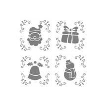 Kit mini stencils natal para bento cake e pão de mel