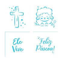 Kit mini stencils páscoa pct c/ 04 un blue star