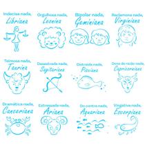 Kit mini stencils signos divertidos c/ 12 un blue star
