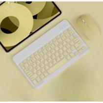 Kit Mini Teclado Bluetooth e Mouse Sem Fio Ultrafino