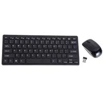 Kit Mini Teclado E Mouse Wireless Slim Plug Play 2.4ghz - Preto