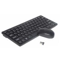 Kit Mini Teclado e Mouse Wireless Slim Plug Play Preto Kit Mini Teclado e Mouse Wireless Slim Plug Play Preto