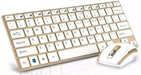 Kit Mini Teclado Mais Mouse Sem Fio 2.4G Ultra Slim HK -3910 Kit Mini Teclado Mais Mouse Sem Fio 2.4G Ultra Slim HK -3910