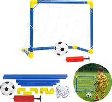 Kit Mini Traves Golzinhos De Futebol Infantil Rede E Bolas