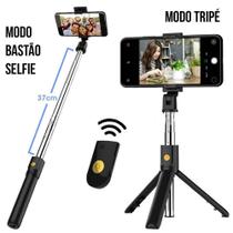 Kit Mini Tripé Selfie Galaxy M10+Capa Anti+Película Vidro