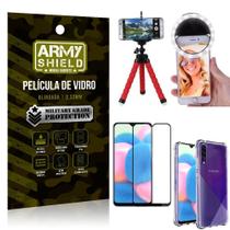 Kit Mini Tripé + Selfie Ring Light Galaxy A30s + Capa Anti Impacto + Película Vidro 3D