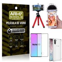 Kit Mini Tripé + Selfie Ring Light Galaxy Note 10 + Capa Anti Impacto + Película Vidro 3D