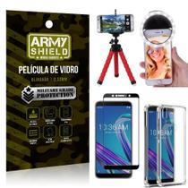 Kit Mini Tripé + Selfie Ring Light Zenfone Max Pro M1 ZB602KL + Capa Anti Impacto + Película 3D