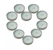 Kit mini velas em rechaud para fondue flutuante decorativa branca pequena chá casamento sem cheiro