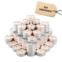 Kit mini velas em rechaud para fondue flutuante decorativa branca pequena chá casamento sem cheiro