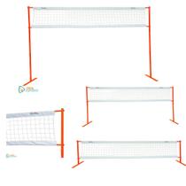 Kit Mini Vôlei Portátil Com Rede E Postes Ajustáveis