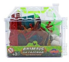 Kit Miniatura de Animais Da Fazenda 12 Peças Toyng