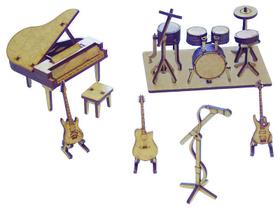 Kit Miniatura Instrumentos Musicais K2017 - Woodplan