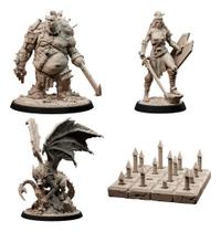 Kit Miniaturas Arena De Areia 4 Peças D&d Rpg Coleção Nº 2