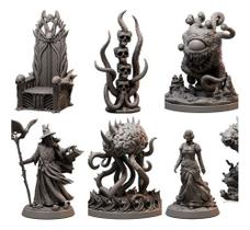 Kit Miniaturas Cérebros E Tentáculos 6 Peças D&d Rpg Nº 2