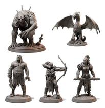 Kit Miniaturas Conspiração 5peças Dungeons And Dragons Rpg 3