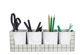 Kit Minimal Dello com 4 Porta Objetos Branco Kit Minimal Dello com 4 Porta Objetos Branco