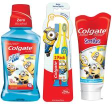 Kit Minions Colgate:Creme Dent.100g+Escova 2u+Enx.Kids 250ml Kit Minions Colgate:Creme Dent.100g+Escova 2u+Enx.Kids 250ml