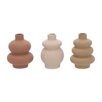 Kit minivasos em ceramica textura 3 cores - 3 pcs - 19440 Kit minivasos em ceramica textura 3 cores - 3 pcs - 19440