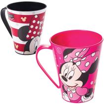 Kit Minnie 2 Copos Canecas Lanche Infantil Plasutil