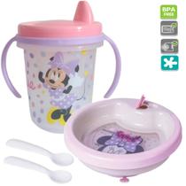 Kit Minnie Prato Termico Copo 320ml Alimentação Infantil - Plasutil