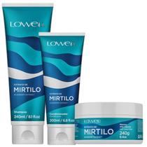 Kit Mirtilo 1 Shampoo 240ml 1 Condicionador 200ml 1 Máscara 240g Lowell