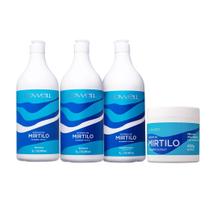 Kit Mirtilo 2 Shampoos + 1 Condicionador 1 Litro + Máscara 450g Lowell