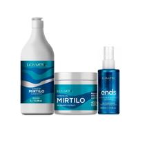 Kit Mirtilo Shampoo 1Litro + Máscara 450g + Regenerador De Pontas Ends 100ml Lowell